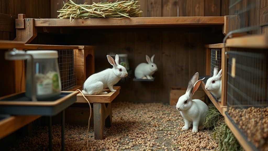 Domestic rabbit care — hutches, hay, pellets, grooming. for apartments and renters