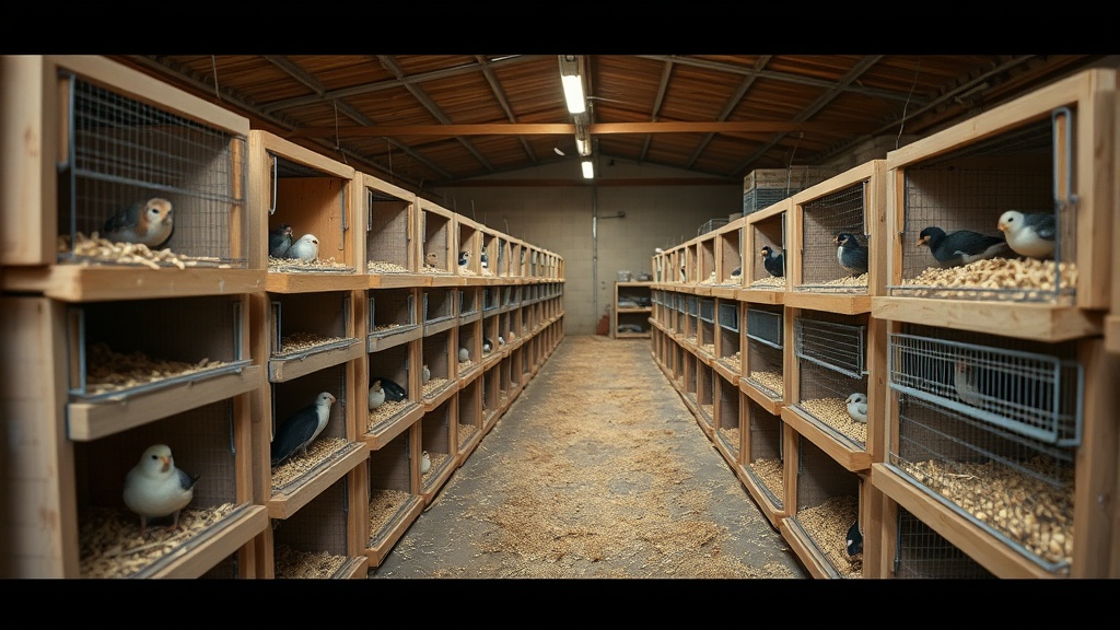 Nesting boxes sized for New Zealand and Californian breeds